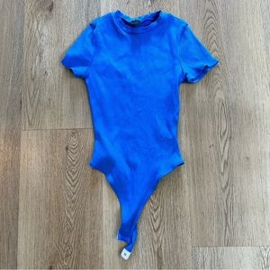 Royal blue ribbed bodysuit